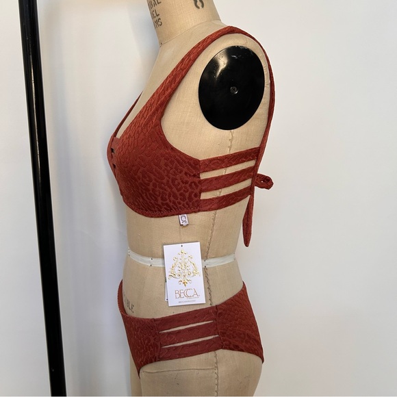 BECCA Rust Textured Bikini Set - Picture 3 of 6